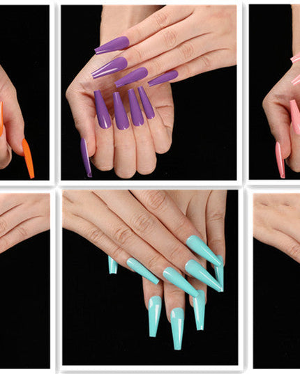 A variety of colors to choose from Nail Art Long Coffin Fake Nails Ballet Nail Patch Wearing Nail Bag