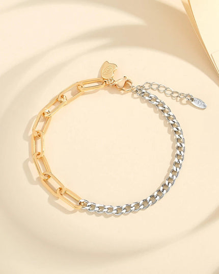 Women's Gold-plated Exquisite Simple Gold And Silver Stitching Bracelet