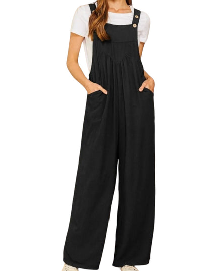 Plus Size Lazy Day Overalls In Black