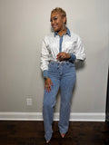 Denim & White Button Down Shirt