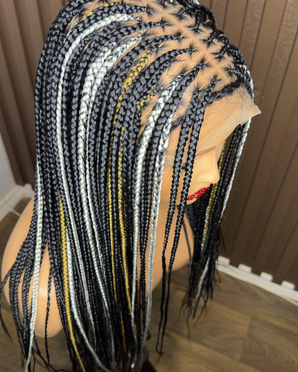 22 inches highlights knotless braided wig