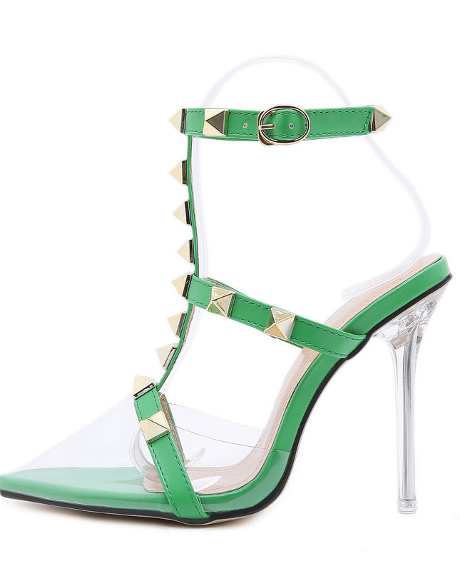 Transparent Super High Heel Pointed Back High Heels