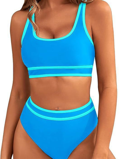 Bikini Tight-fitting Solid Color Swimsuit For Women