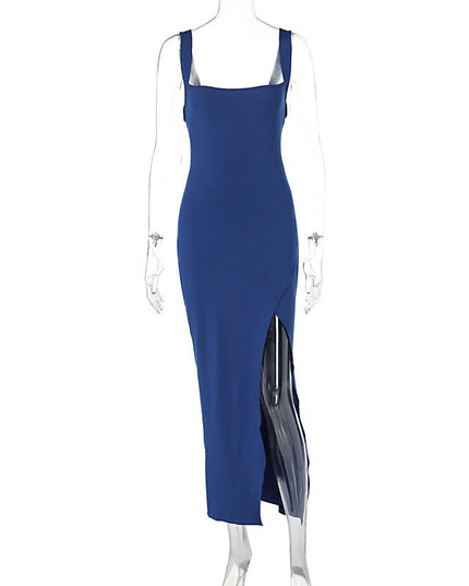 Split Backless Suspender Sheath Women's Clothing Dress