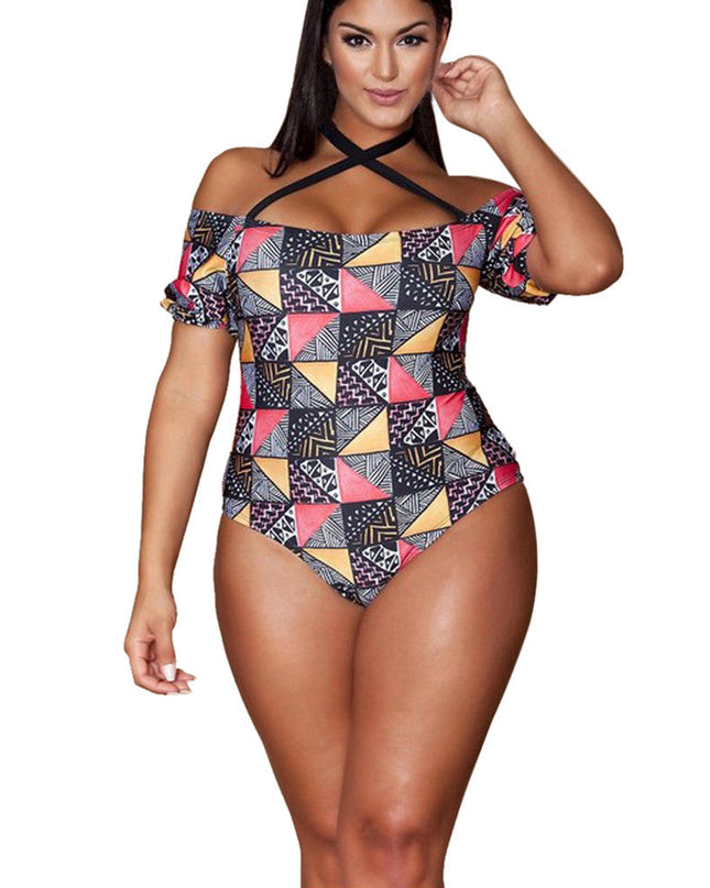 Geometric bikini ladies plus size