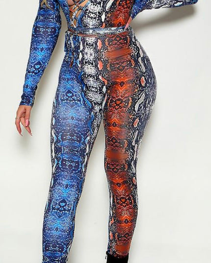 Sexy Snake Print Jumper Multi-Colored
