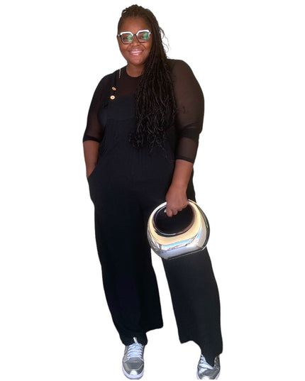 Plus Size Lazy Day Overalls In Black