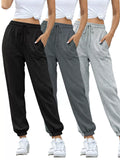 Women's Drawstring Joggers with Pockets: Black, Gray & Light Grey. Pretty Melanin Boutique.