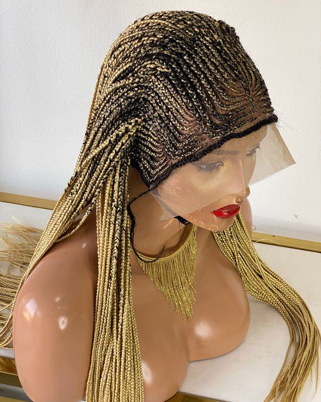 Ready To Ship Tribal Cornrow Lace Frontal Glueless Braided Wig