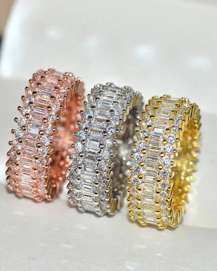 Gold Encrusted Zircon Ring Decoration