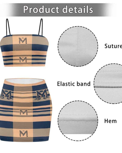 Women's Matching Skirt Set - Two Piece Dress Outfit for Office