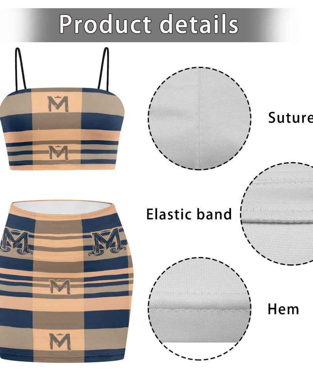 Women's Matching Skirt Set - Two Piece Dress Outfit for Office