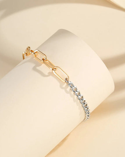 Women's Gold-plated Exquisite Simple Gold And Silver Stitching Bracelet