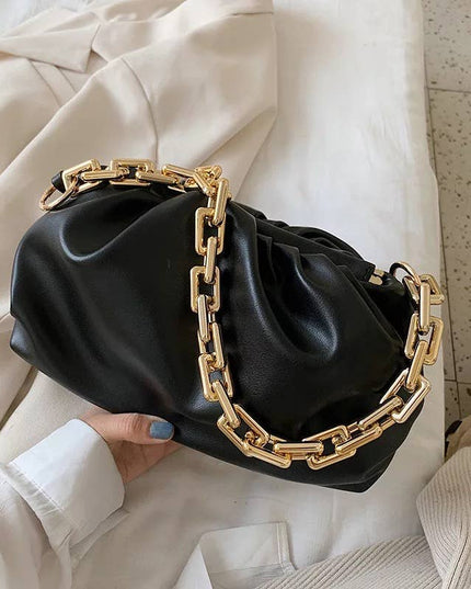 Black Manhattan Girl Chain Link Clutch