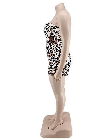 Leopard Print Jumpsuit Plus Size Women's