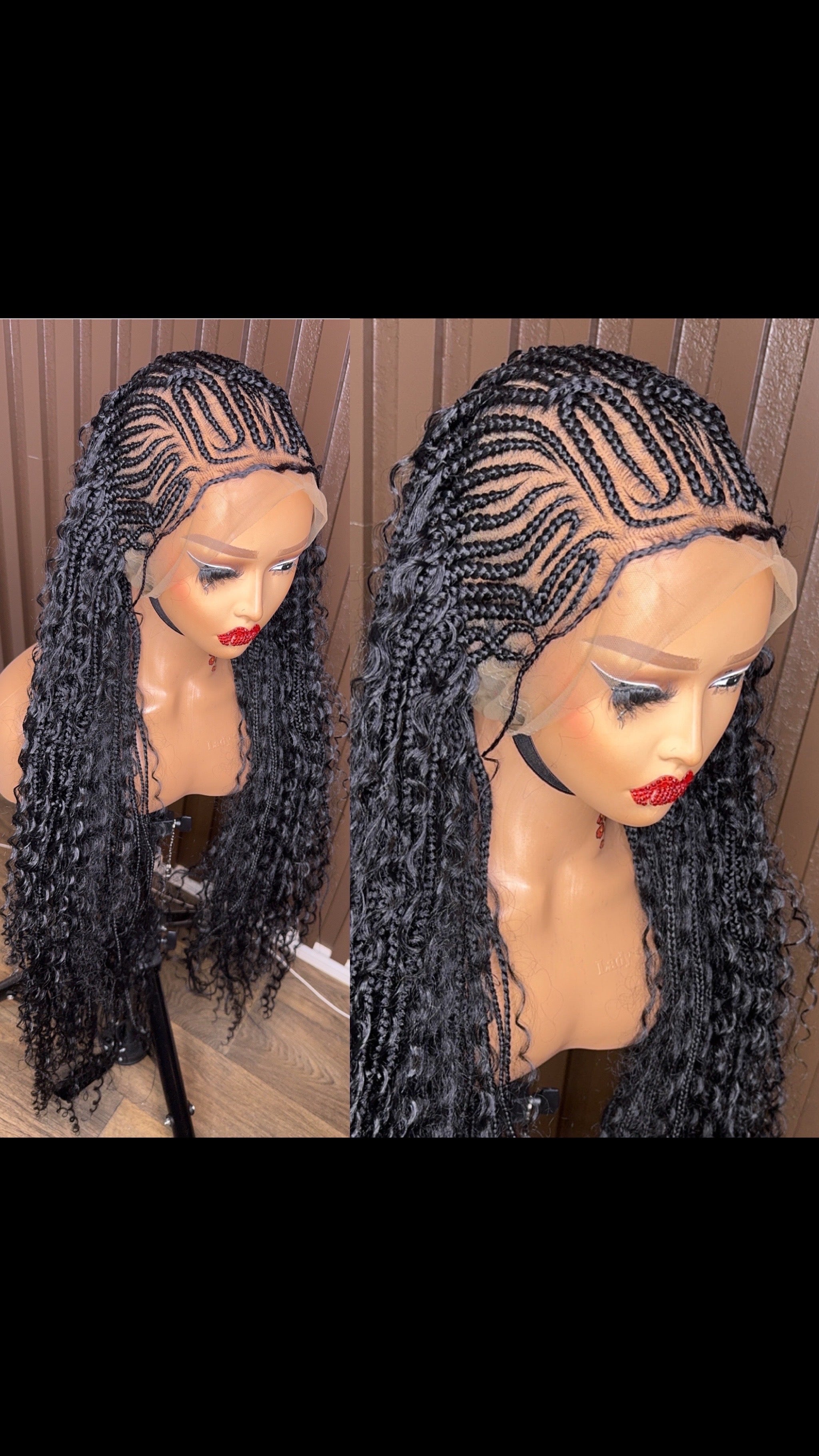 French braided boho braided wig
