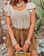 Beige / S / 55%Acrylic+45%Cotton