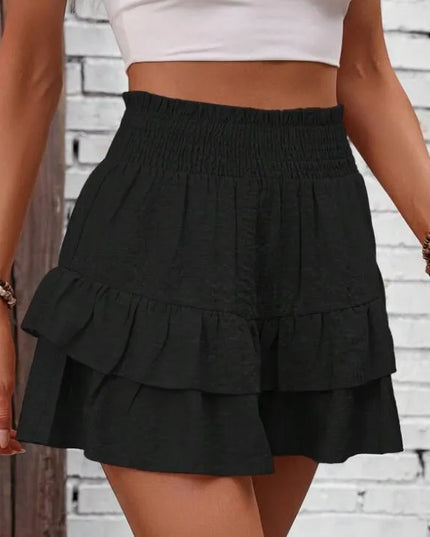 Ruffle Layered High Waist Casual Skort