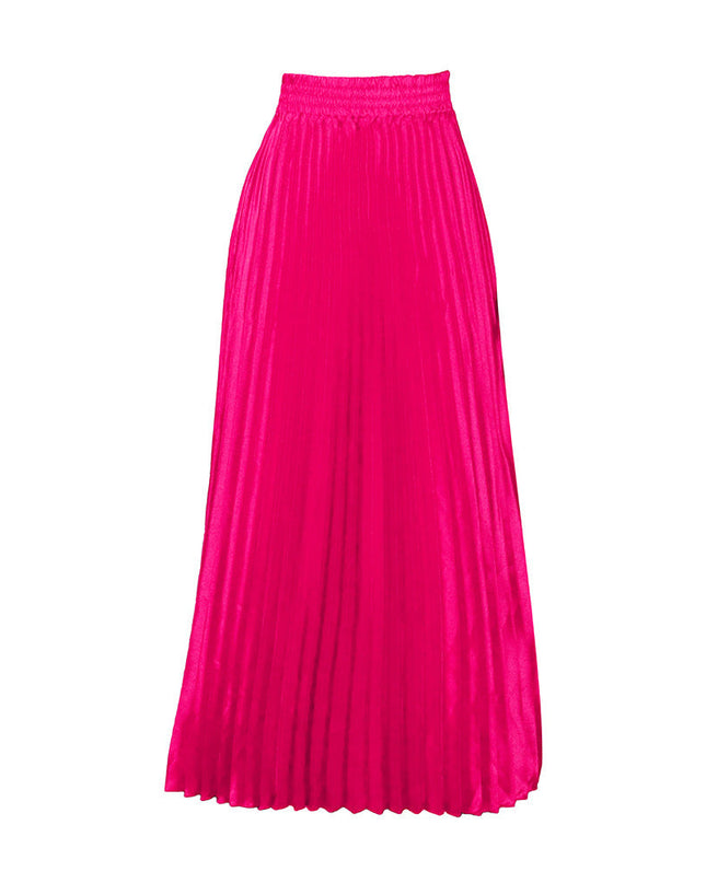 Plus Size Mid-high Waist Pleated Skirt