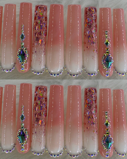 Natural tone long press on nails