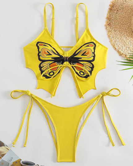 Butterfly Print Sexy Open Back Fashion Bikini  | ZAKAPOP