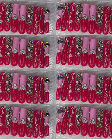Pink nails acrylic press on nails