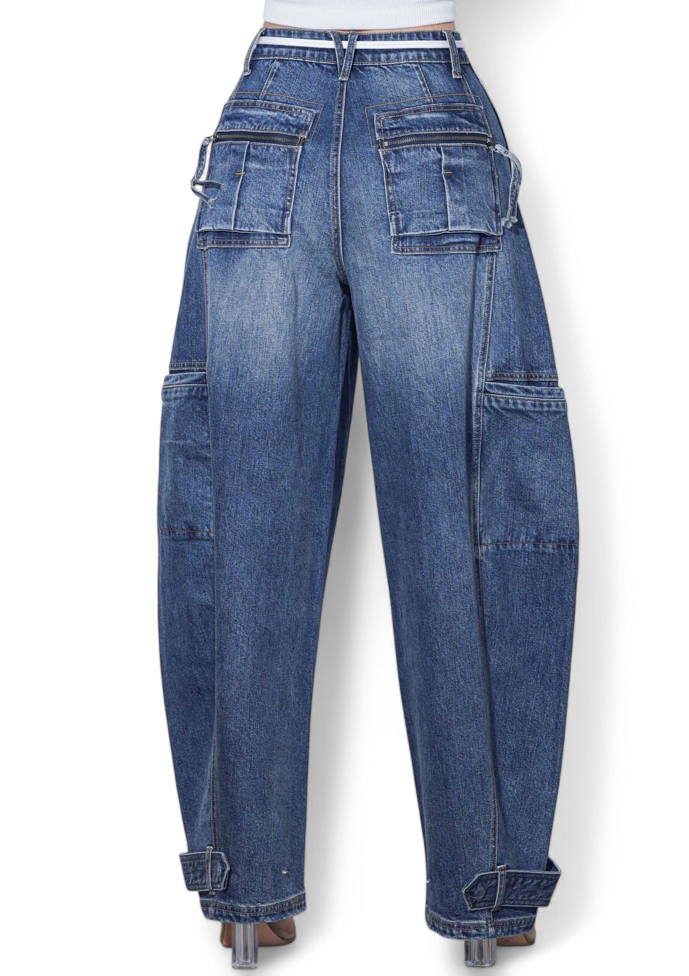Barrel Baggy Jeans with Draw String