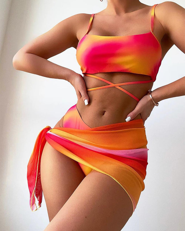 Criss Cross Ombre Bikini Set | ZAKAPOP
