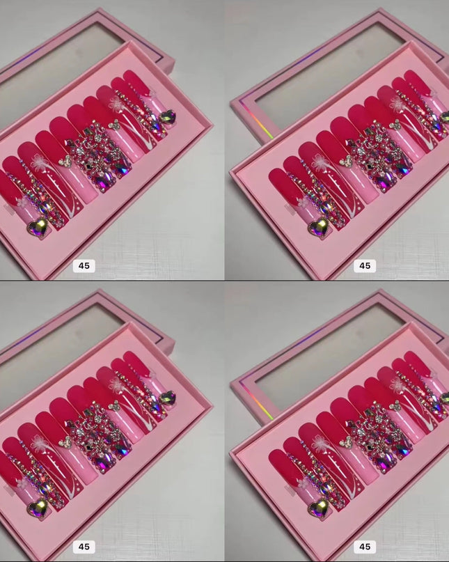 Pink nails acrylic press on nails