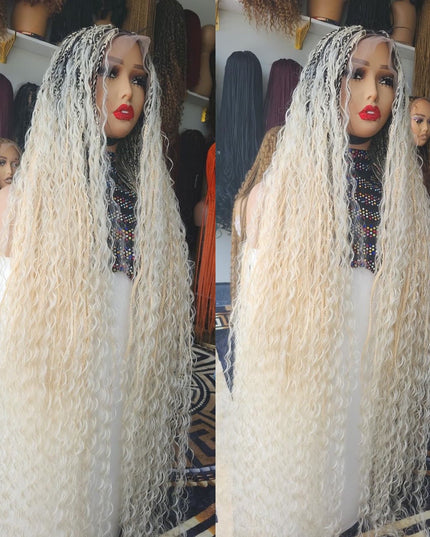 Blonde boho with dark roots