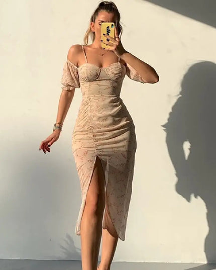 Irregular Spaghetti-Strap Dress for Women's Fashion