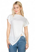 Batwing Sleeve Twist Front Tee {BT3952}