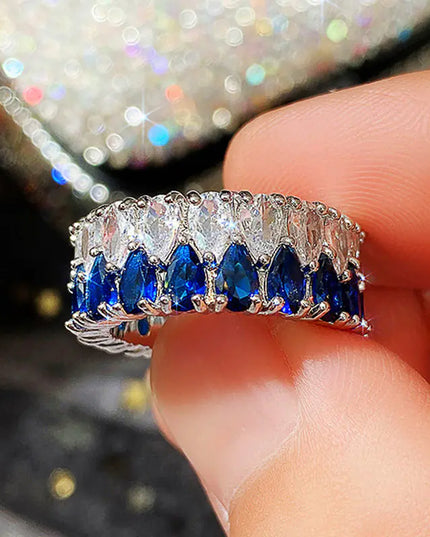 Gold Encrusted Zircon Ring Decoration