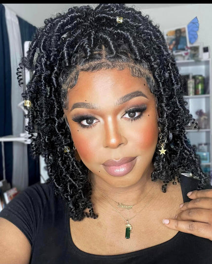 Short Butterfly Locs Glueless Wig Rebecca 100 Percent Human Hair