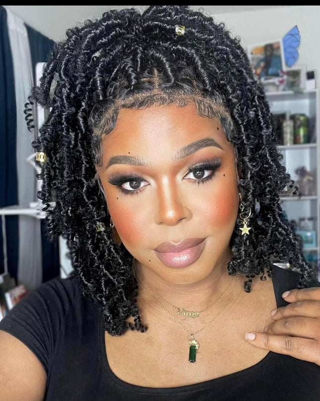 Short Butterfly Locs Glueless Wig Rebecca 100 Percent Human Hair