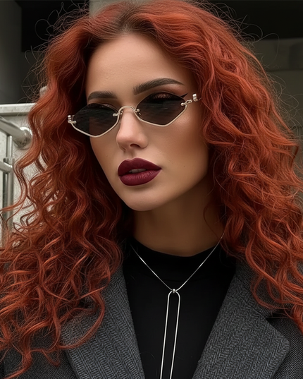 Cat Eye Sunglasses with Gold Metal Frame