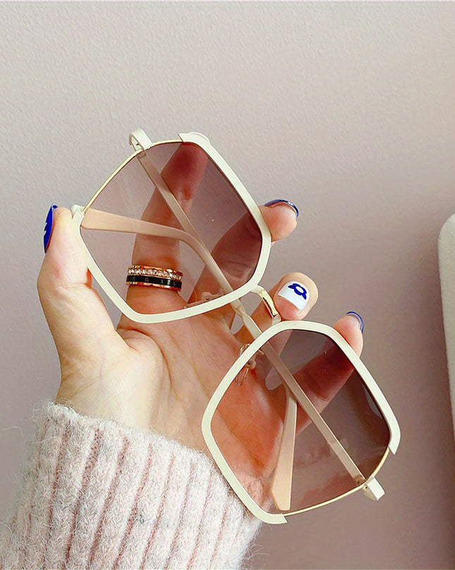 Geometric Frame Fashion Casual Gradient Sunglasses | ZAKAPOP