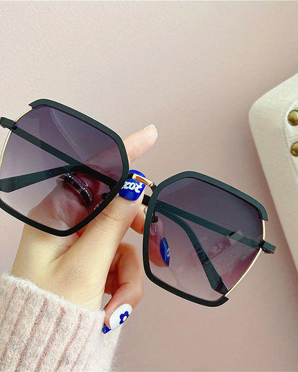Geometric Frame Fashion Casual Gradient Sunglasses | ZAKAPOP