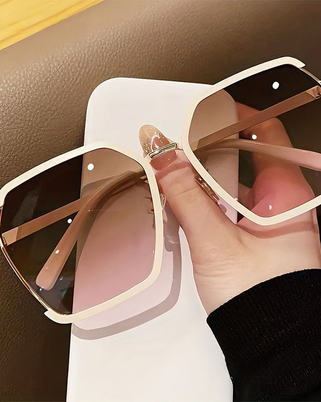 Geometric Frame Fashion Casual Gradient Sunglasses | ZAKAPOP
