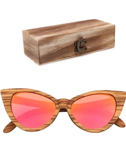 Luxury Fashion Polarized Sunglasses For Women Cat eye Sunglasses Wood Glasses With box Wooden ocularia solaria Gafas de sol