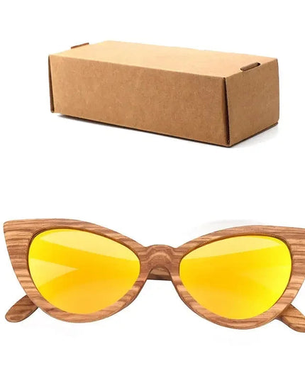 Luxury Fashion Polarized Sunglasses For Women Cat eye Sunglasses Wood Glasses With box Wooden ocularia solaria Gafas de sol