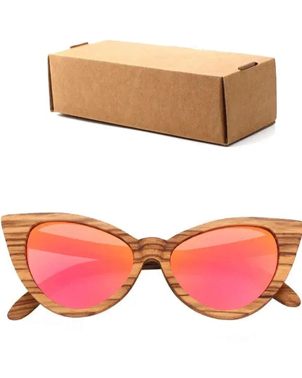 Luxury Fashion Polarized Sunglasses For Women Cat eye Sunglasses Wood Glasses With box Wooden ocularia solaria Gafas de sol