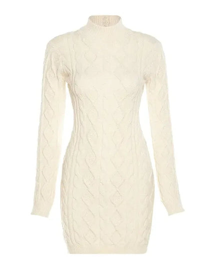 Delilah Open Back Long Sleeve Knit Mini Dress