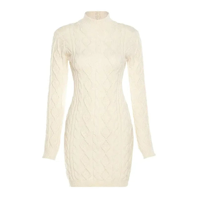 Delilah Open Back Long Sleeve Knit Mini Dress