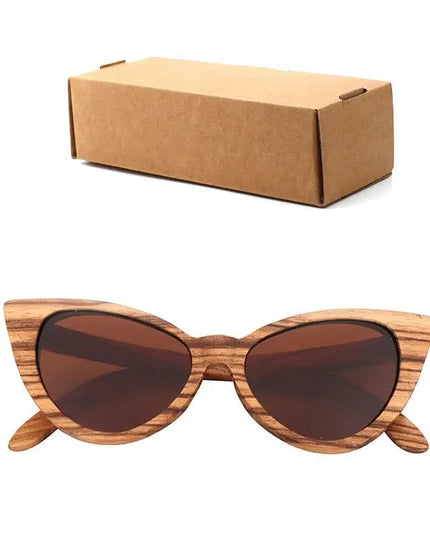 Luxury Fashion Polarized Sunglasses For Women Cat eye Sunglasses Wood Glasses With box Wooden ocularia solaria Gafas de sol