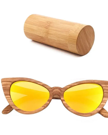 Luxury Fashion Polarized Sunglasses For Women Cat eye Sunglasses Wood Glasses With box Wooden ocularia solaria Gafas de sol