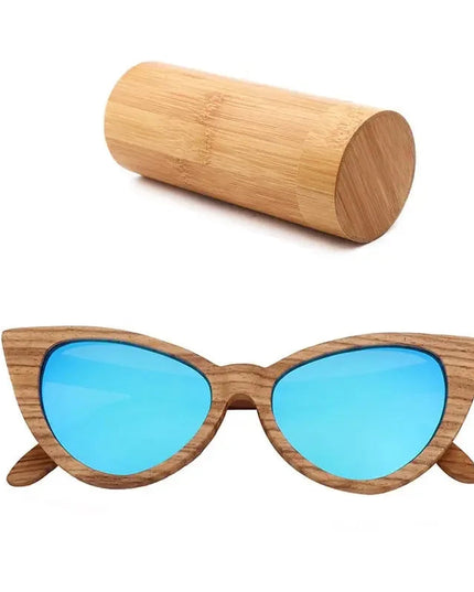 Luxury Fashion Polarized Sunglasses For Women Cat eye Sunglasses Wood Glasses With box Wooden ocularia solaria Gafas de sol