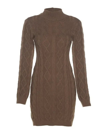 Delilah Open Back Long Sleeve Knit Mini Dress