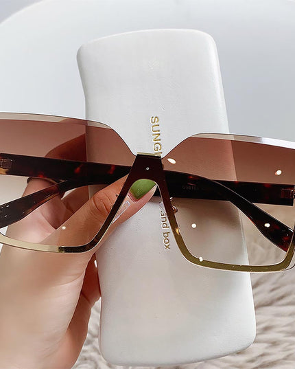 Half-Frame Metal Gradient Fashionable Sunglasses for Summer | ZAKAPOP