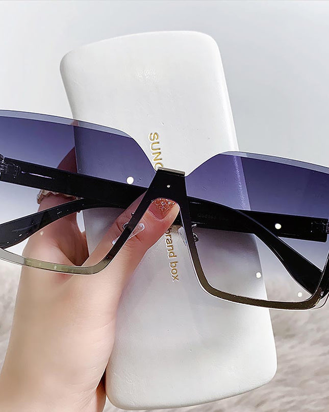 Half-Frame Metal Gradient Fashionable Sunglasses for Summer | ZAKAPOP